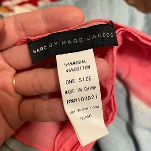 Marc Jacobs cotton modal blend large scarf blue pink
